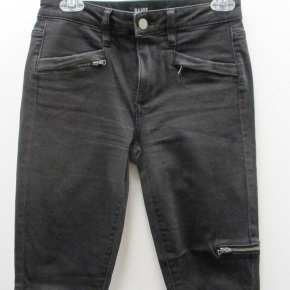 Paige Denim Black Jeans‎ with Zipper Pockets - Picture 1 of 4